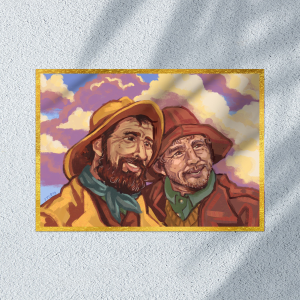 "Fishermen Rabbot" Art Boards with Gold-edges