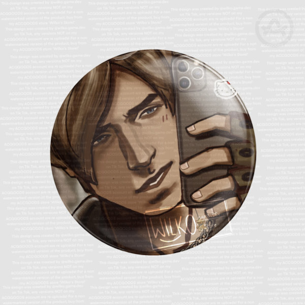 Leon S. Kennedy Modern Fanart Round Badge (GLOSS)