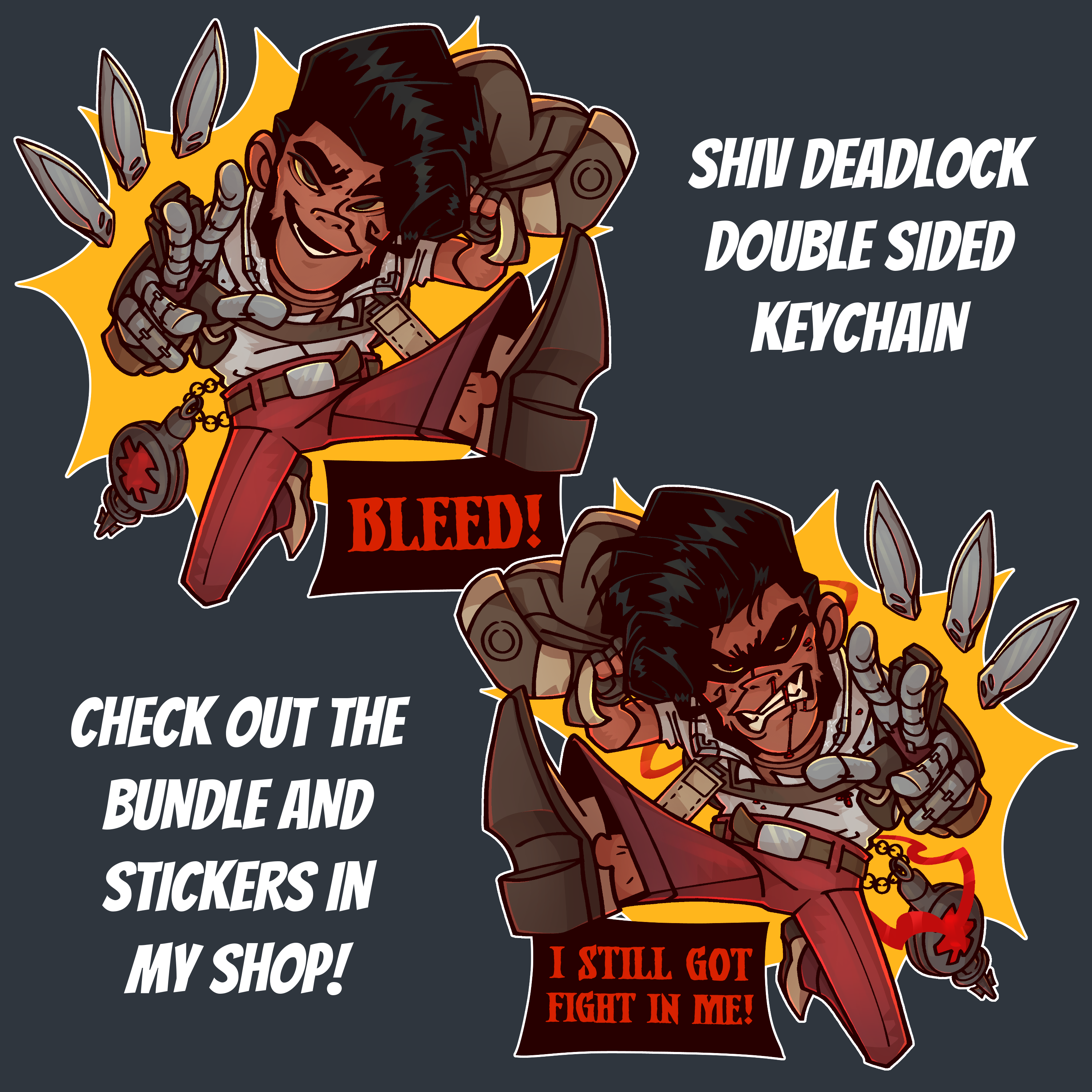 Shiv Deadlock two sided keychain