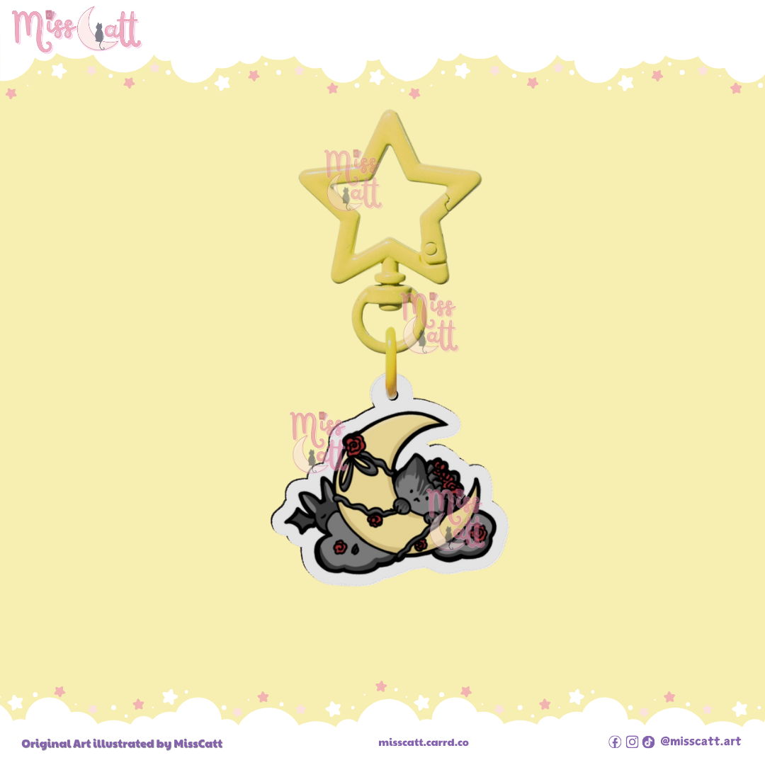 Luna | Rose | Acrylic Keychain