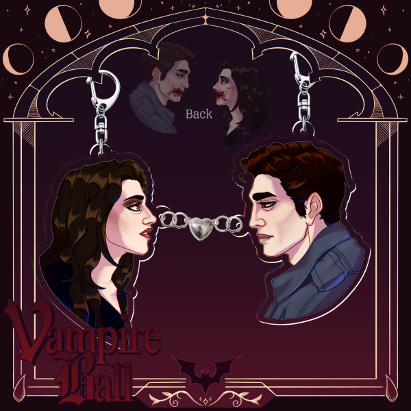 Bella Swan and Edward Cullen Double-Sided Magnetic Keychains (Twilight)