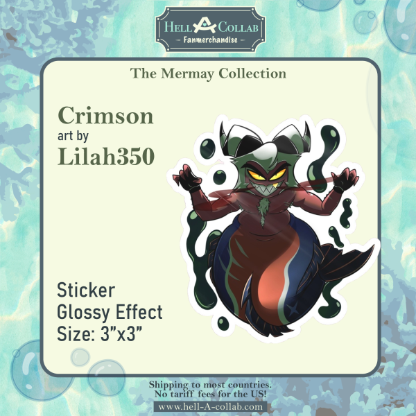 Crimson Knolastname || Sticker || Hellacollab Mermay Collection