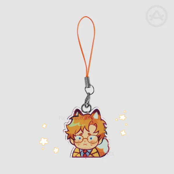 Fox Grace Mini Glitter Keychain