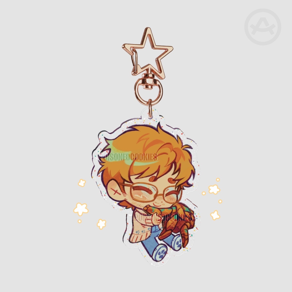Grace Rocky hug Glitter Keychain