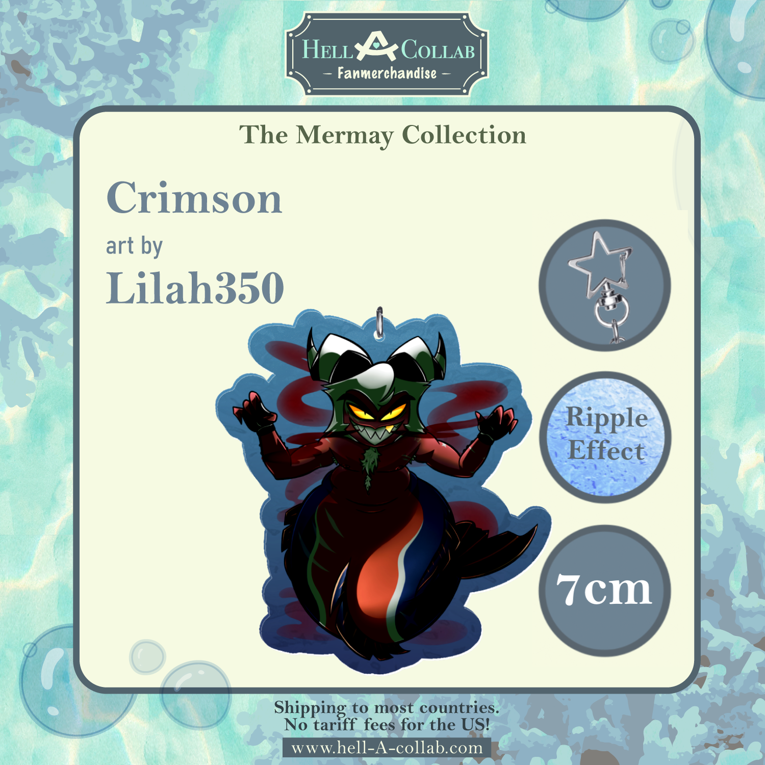 Crimson Knolastname || Ripple Keychain || Hellacollab Mermay Collection