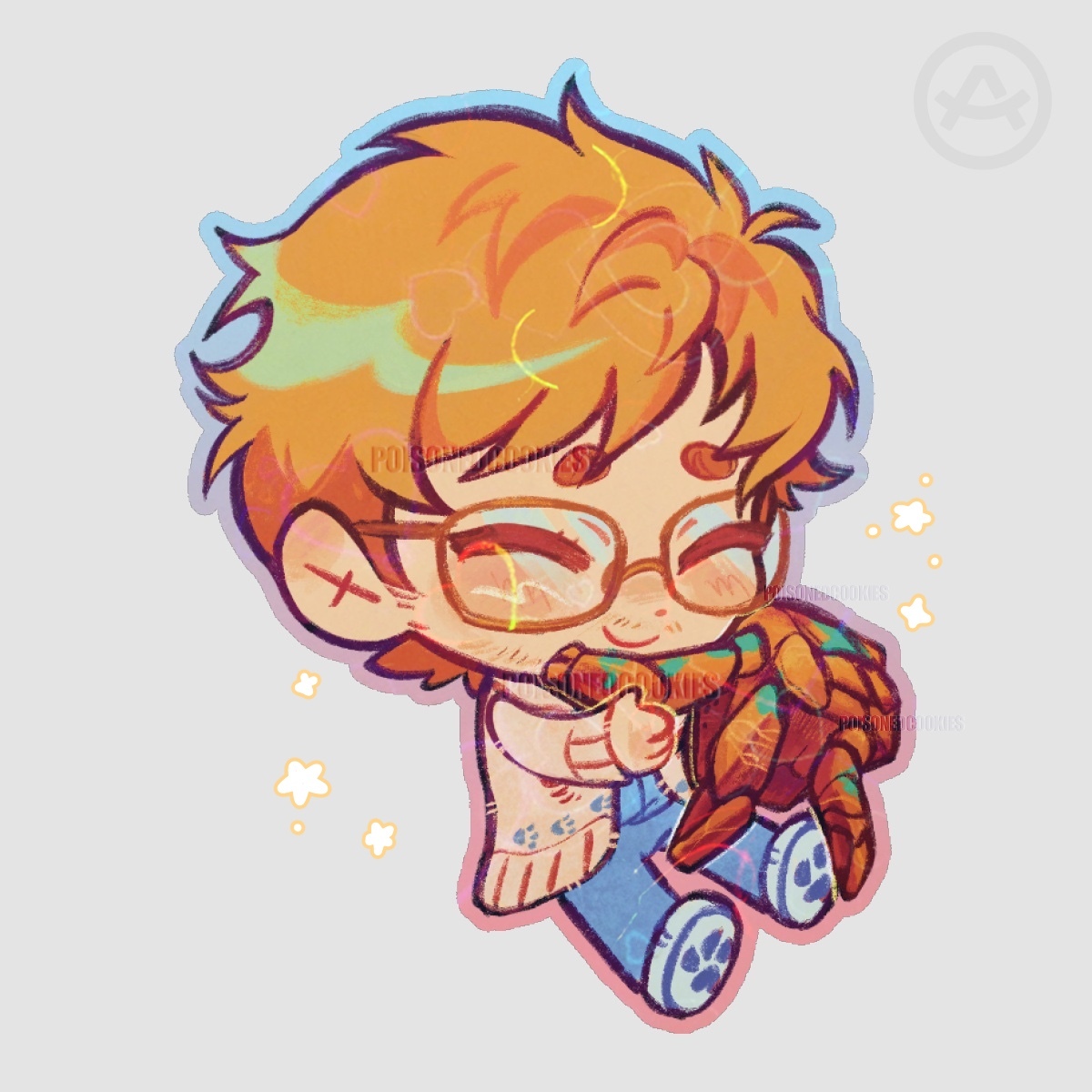 Grace Rocky hug Holo sticker