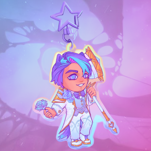Crystal Rose Jayce Holographic Keychain