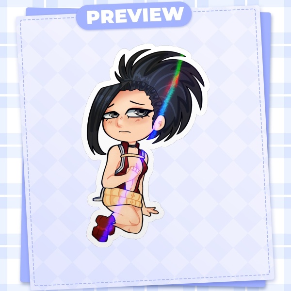 Momo Yaoyorozu My Hero Academia Holographic Die Cut Stickers