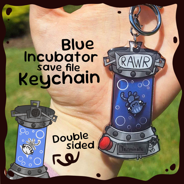Mewgenics Blue Incubator save file keychain