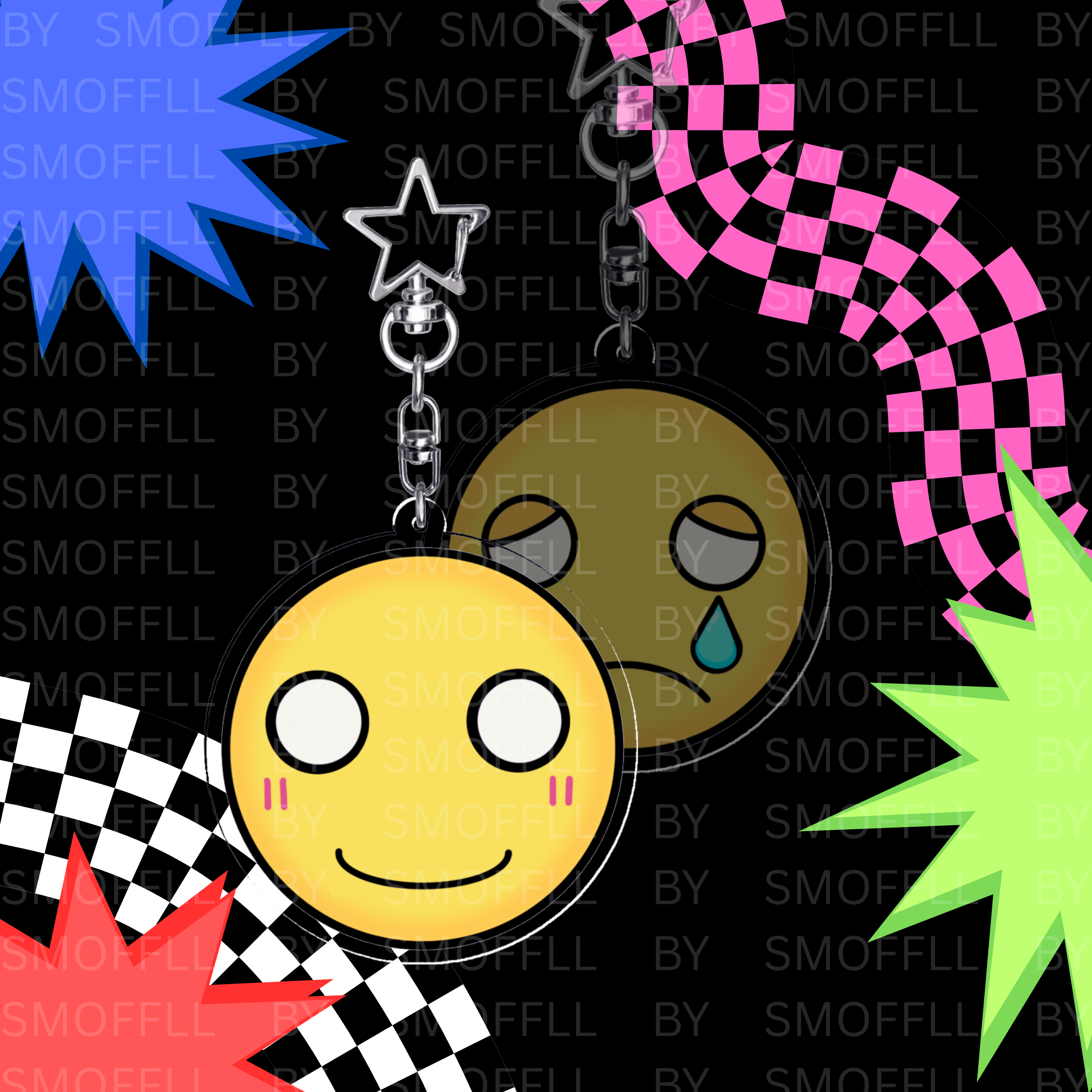 Smiler & Frowny Classic Acrylic Keychain