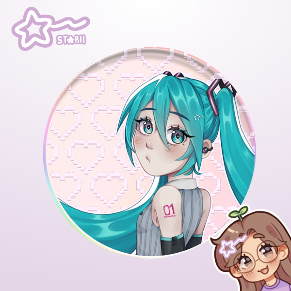 Miku v6 ᯓ★ Rainbow Acrylic Coaster