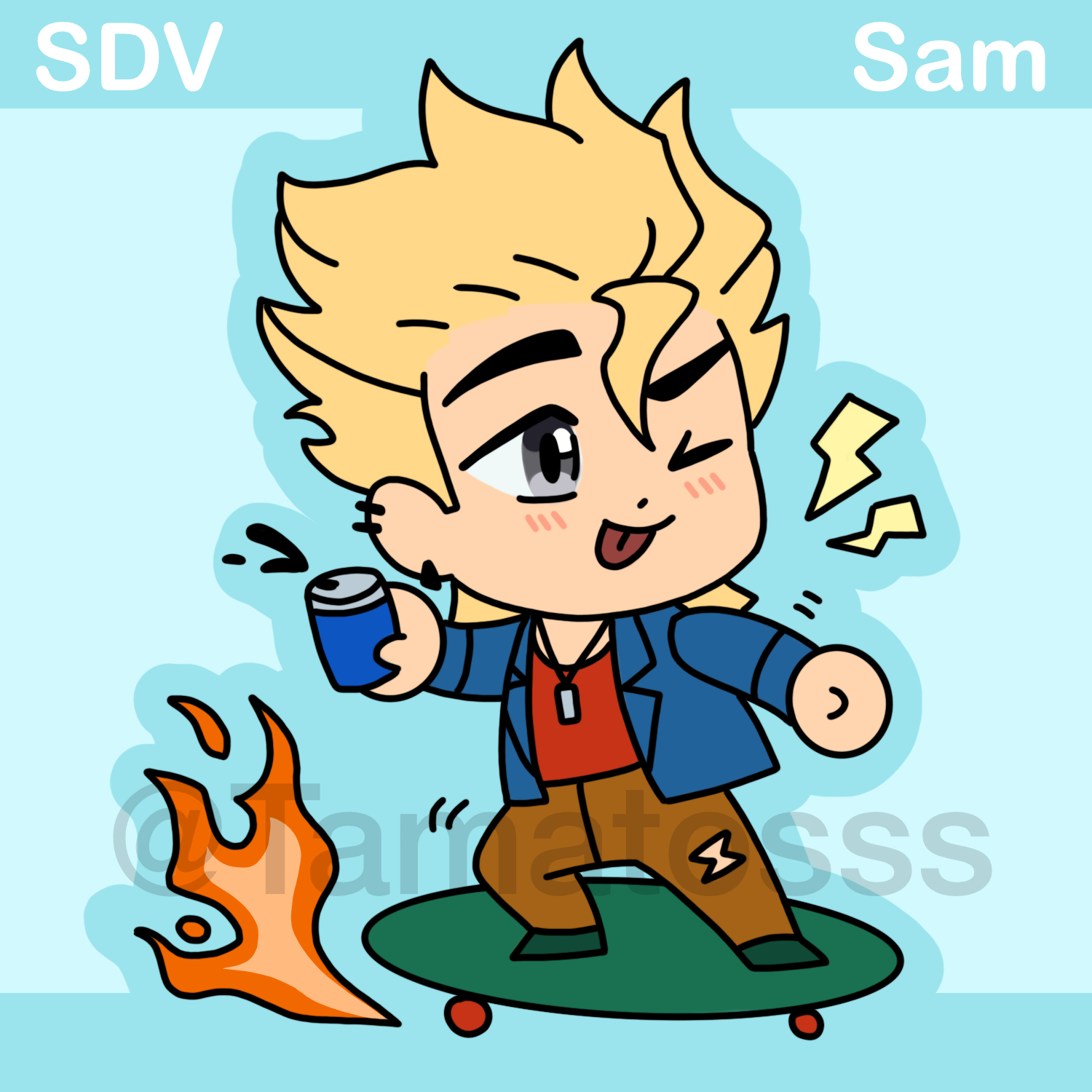 Sam Stardew Valley Sticker (Glossy)