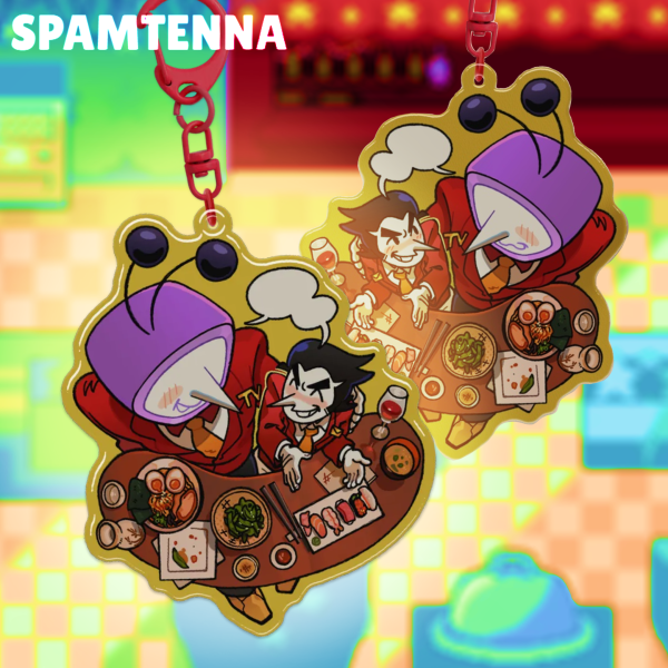 🍜 Dinner Date! - Spamtenna Epoxy Keychain