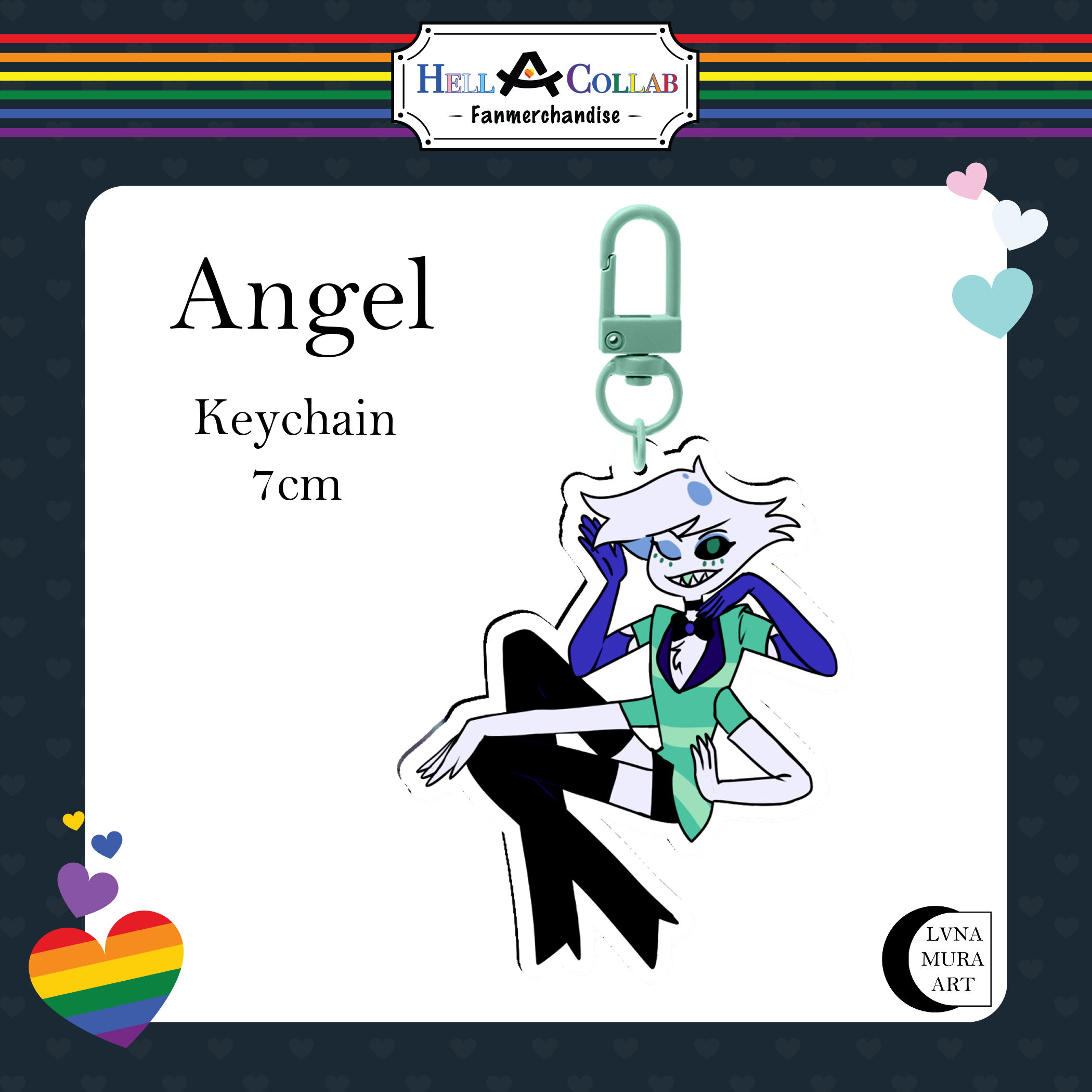 Angel Dust Keychain || Hell-a-Collab Pride Collection