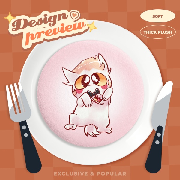Floofy Belly Cat Lucifer Plush Badge