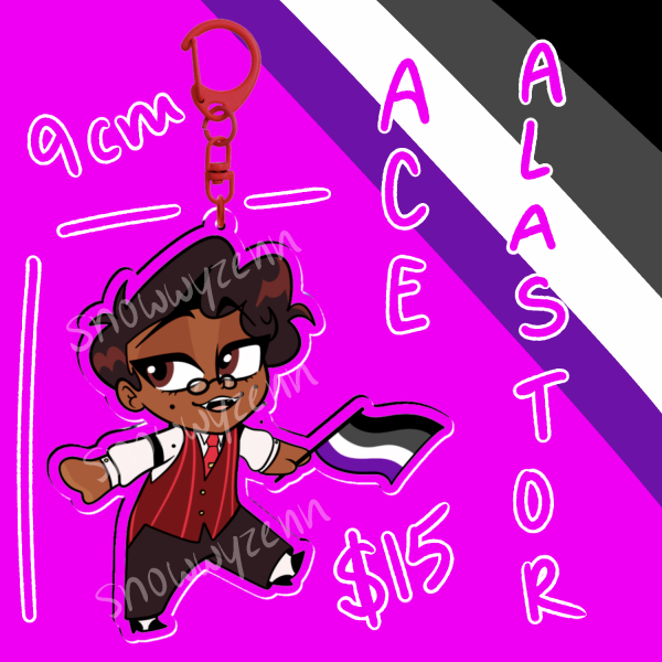 Asexual Human Alastor Clear Acrylic Keychain