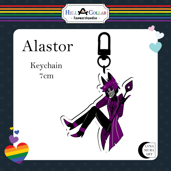 Alastor Keychain || Hell-a-Collab Pride Collection