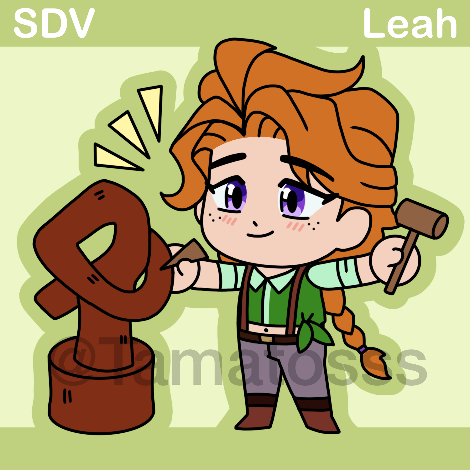 Leah Stardew Valley Sticker (Glossy)