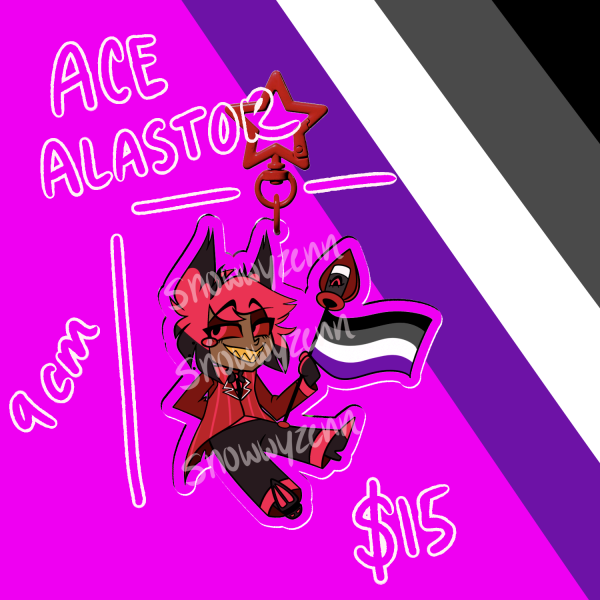 Asexual Alastor Clear Acrylic Keychain