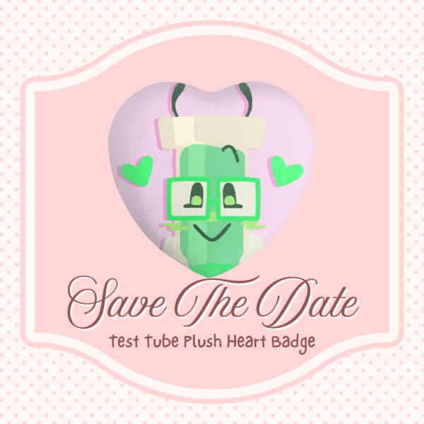 Inanimate Insanity — Test Tube Wedding Plush Heart Badge
