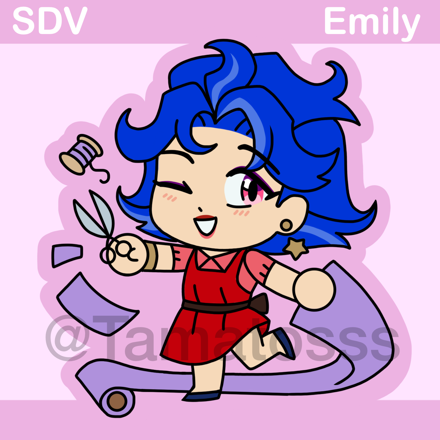 Emily Stardew Valley Sticker (Glossy)
