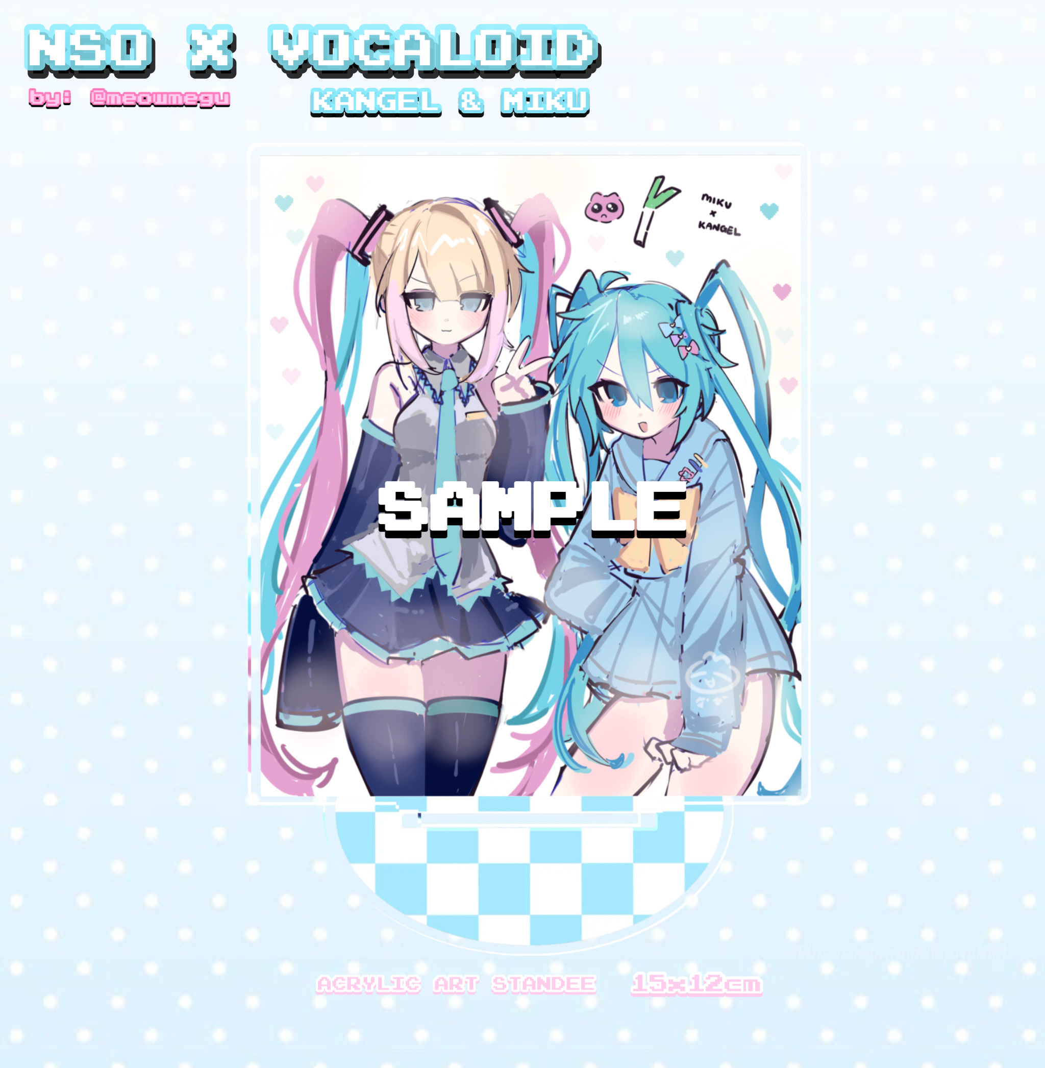 ♡ LIMITED NSO X VOCALOID (Miku & Kangel) - BIG Acrylic Standee - by: meowmegu ♡