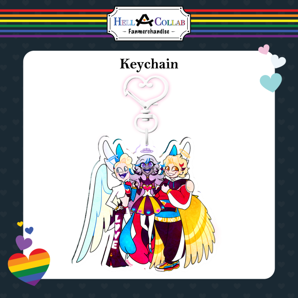 Heaven's Triple Love Polyamorous - Keychain - Pride 2026