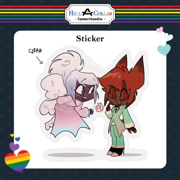 Alastor & Emily Clear Sticker || Hell-a-Collab Pride Collection