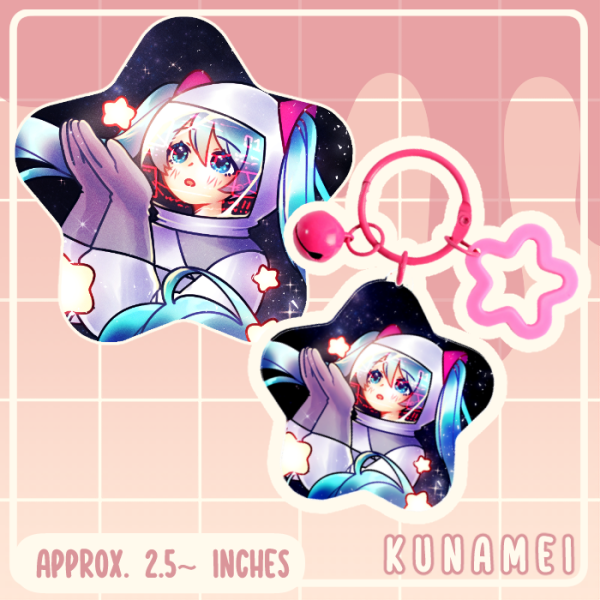Space Miku Glitter Keychain