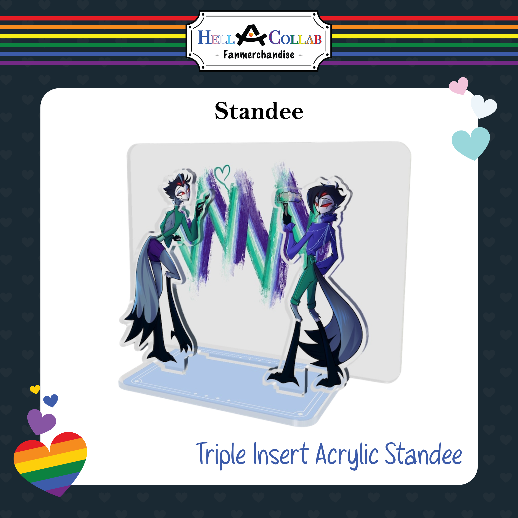 Stolas | Gay Flag | Triple Insert Standee || Hell-a-Collab Pride Collection
