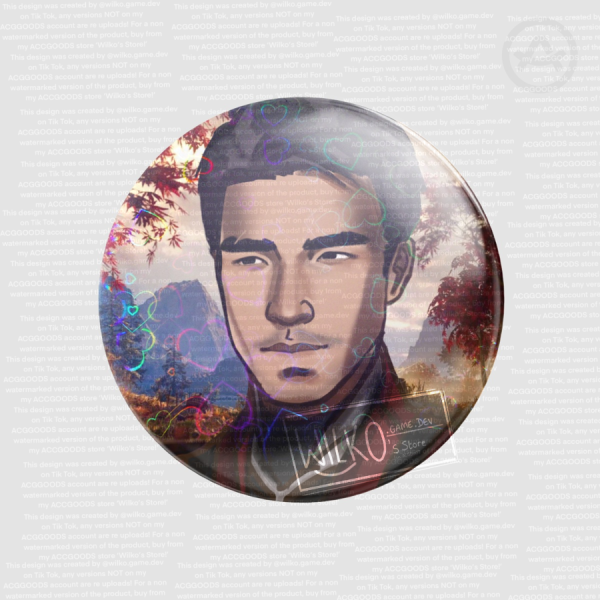 Kenshi Takahashi Mortal Kombat 1 (UNMASKED) Round Badge (HOLOHEART)
