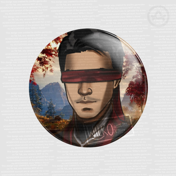 Kenshi Takahashi Mortal Kombat 1 (MASKED) Round Badge (GLOSS)