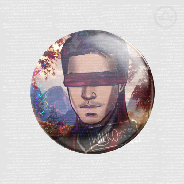 Kenshi Takahashi Mortal Kombat 1 (MASKED) Round Badge (HOLOHEART)