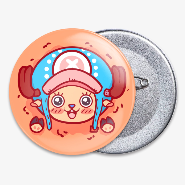 Glossy Badge Button Pin - Tony Tony Chopper - One Piece Anime