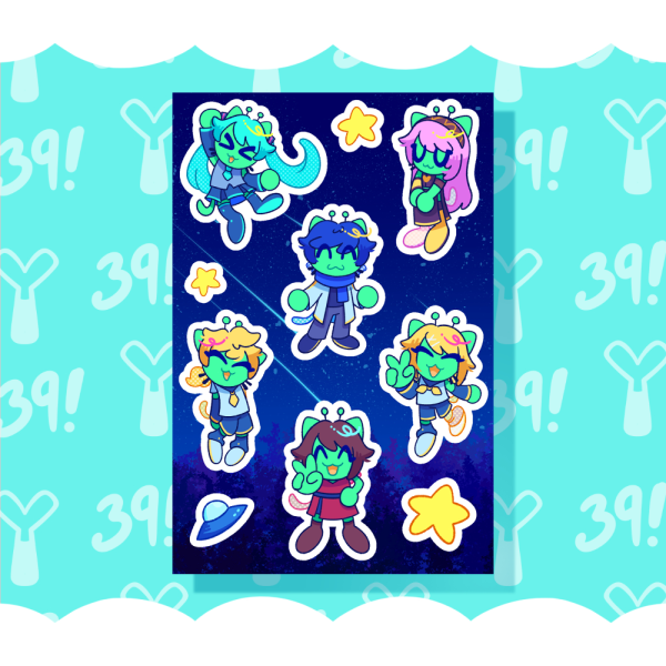 Cat Alien Vocaloid Sticker Sheet