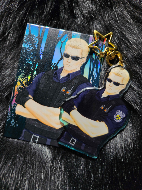 Albert Wesker Epoxy Clear Acrylic Keychain (Resident Evil)