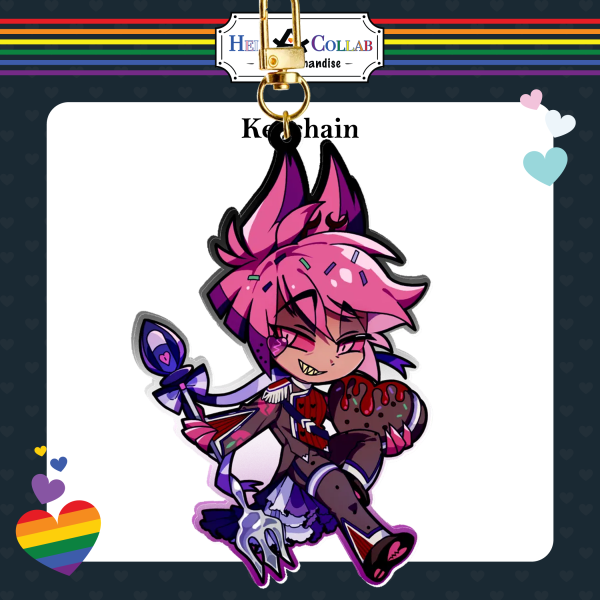 Ice Cream Sandwich Alastor Keychain