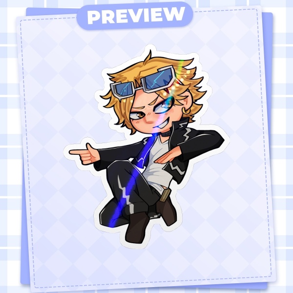 Denki Kaminari My Hero Academia Holographic Die Cut Stickers
