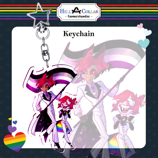 Alastor and Niffty Pride Glitter Charm || Hell-a-Collab Pride Collection