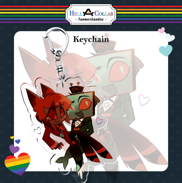 Alastor & Vox Keychain || Hell-a-Collab Pride Collection