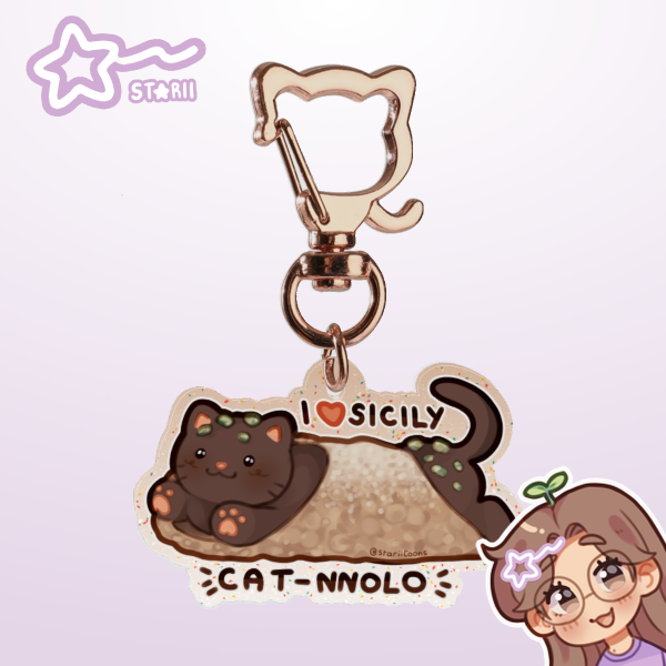 Cannolo al Cioccolato ᯓ★ Glitter Acrylic Keychain