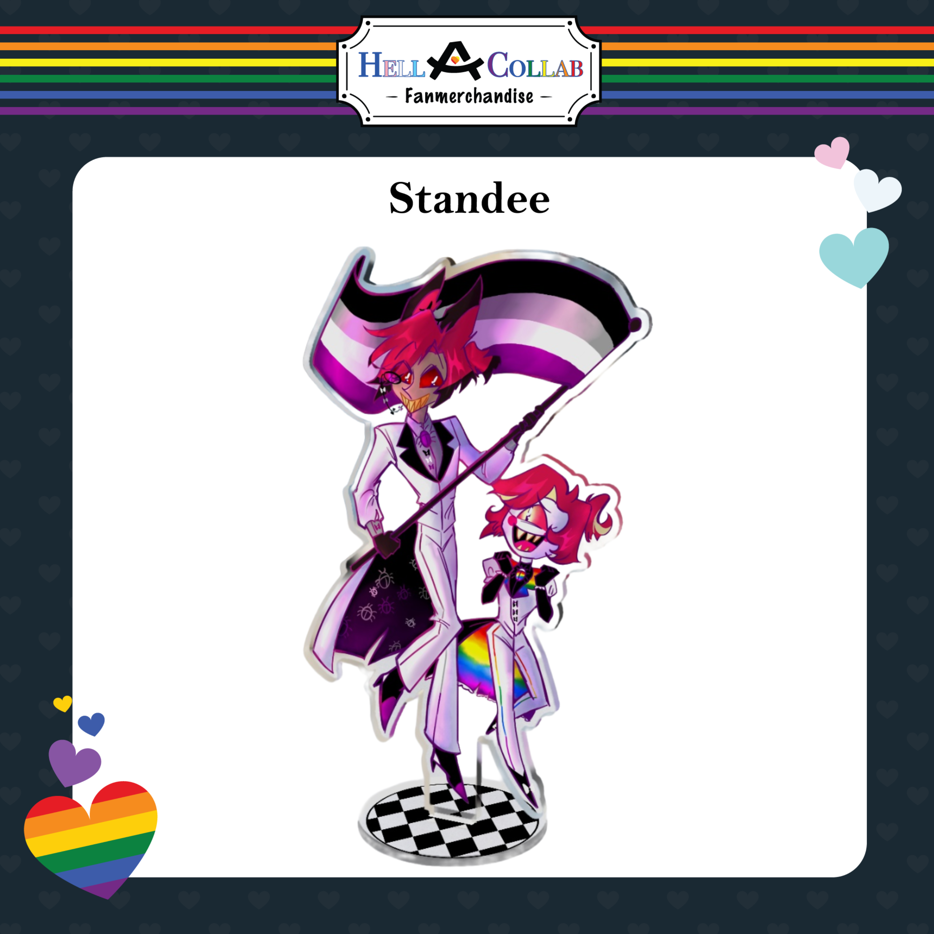 Alastor and Niffty Pride Standee || Hell-a-Collab Pride Collection