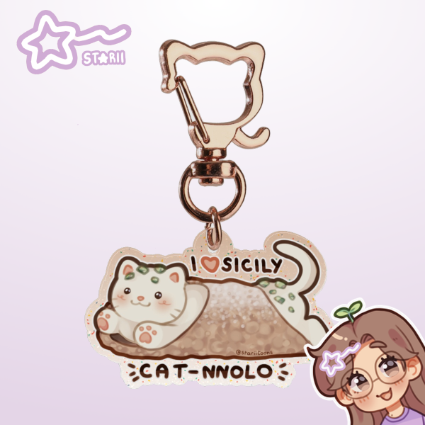 Cannolo alla Ricotta ᯓ★ Glitter Acrylic Keychain