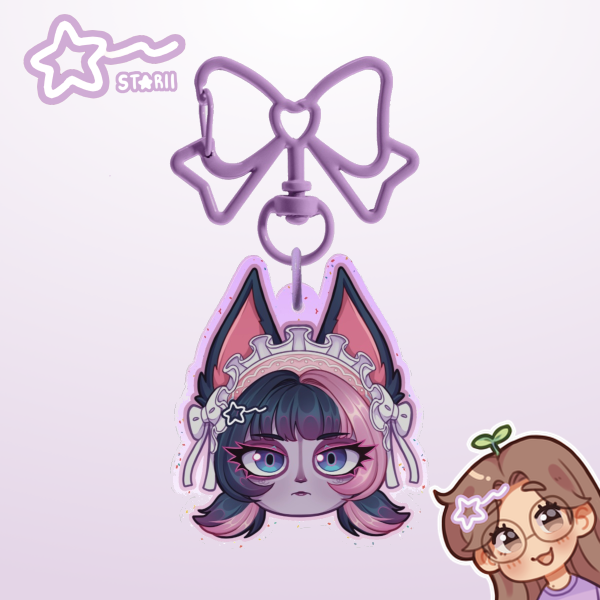 Cafe Cuties Vex ᯓ★ Glitter Acrylic Keychain