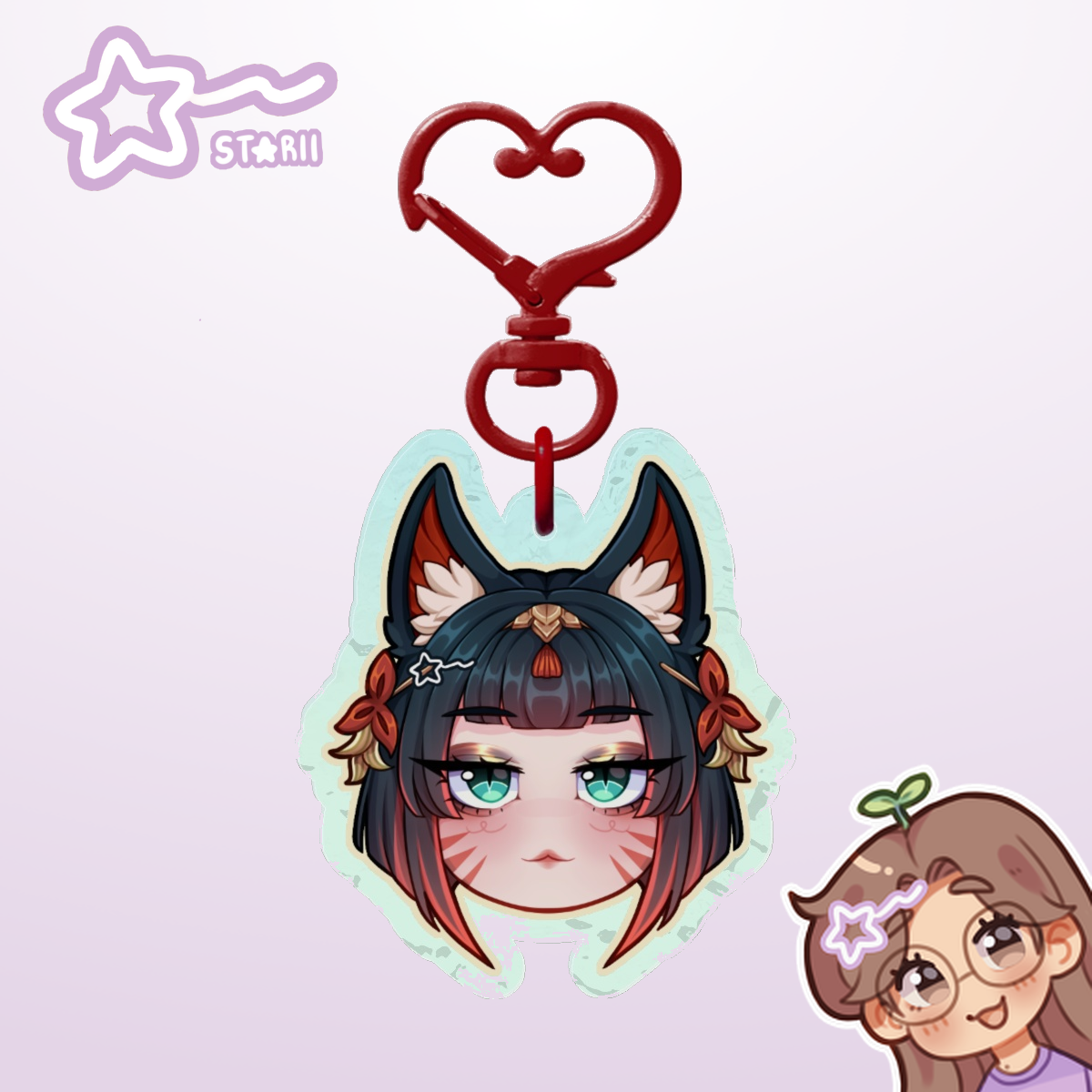 After Hours Spirit Blossom Springs Ahri ᯓ★ Ripple Acrylic Keychain