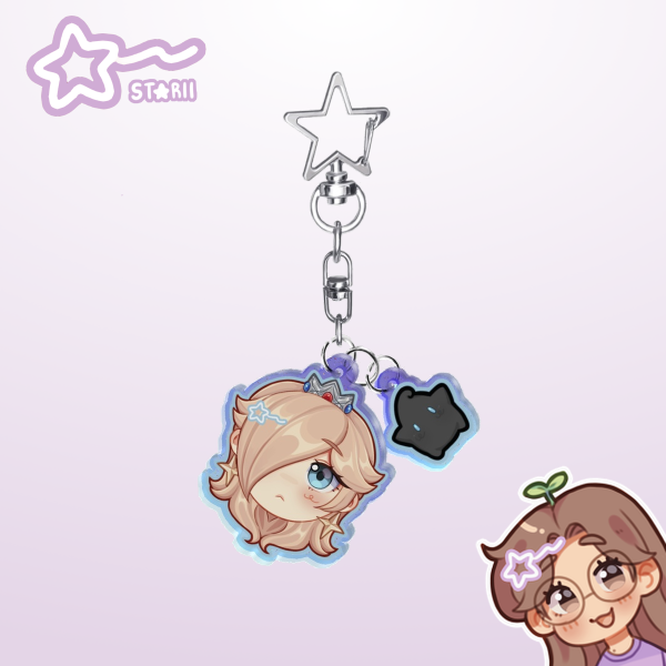 Galaxy Princess ᯓ★ Glitter Acrylic 2-Piece Keychain