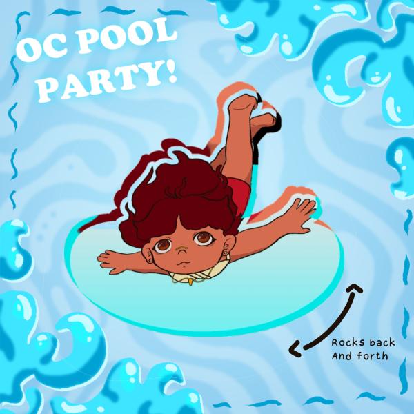 Claire pool party Shake Acrylic Stand No Base - 0.23"(60mm), 0.39"(10mm)