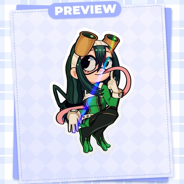 Tsuyu Asui Froppy My Hero Academia Holographic Die Cut Stickers