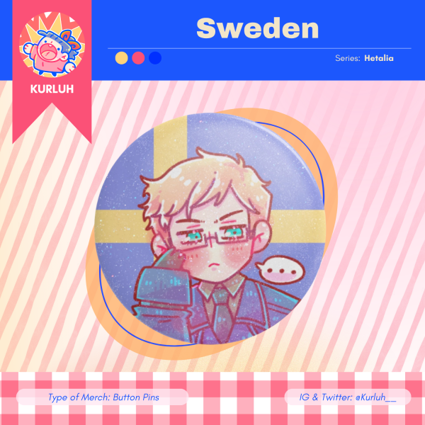 Hetalia: Sweden - Button Pin