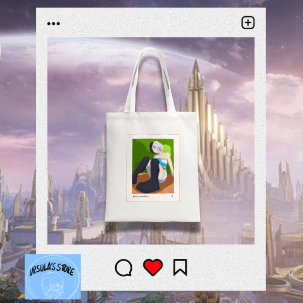 Luna Snow - Vertical Part-print Canvas Tote Bags
